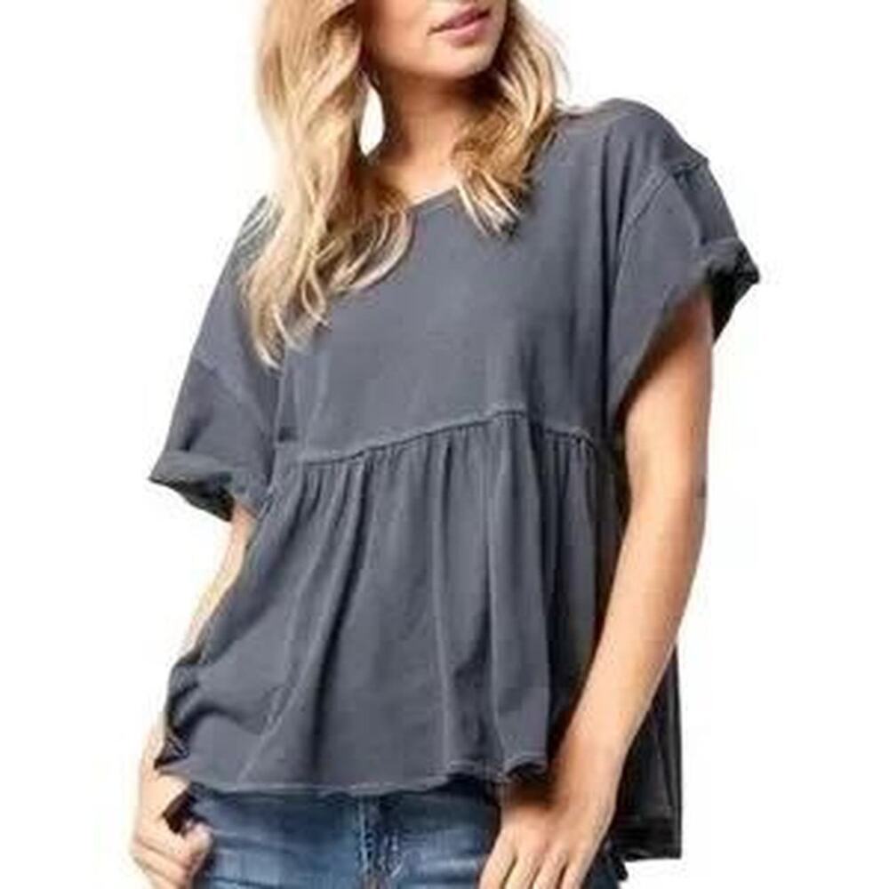 Free people grey babydoll top size small
